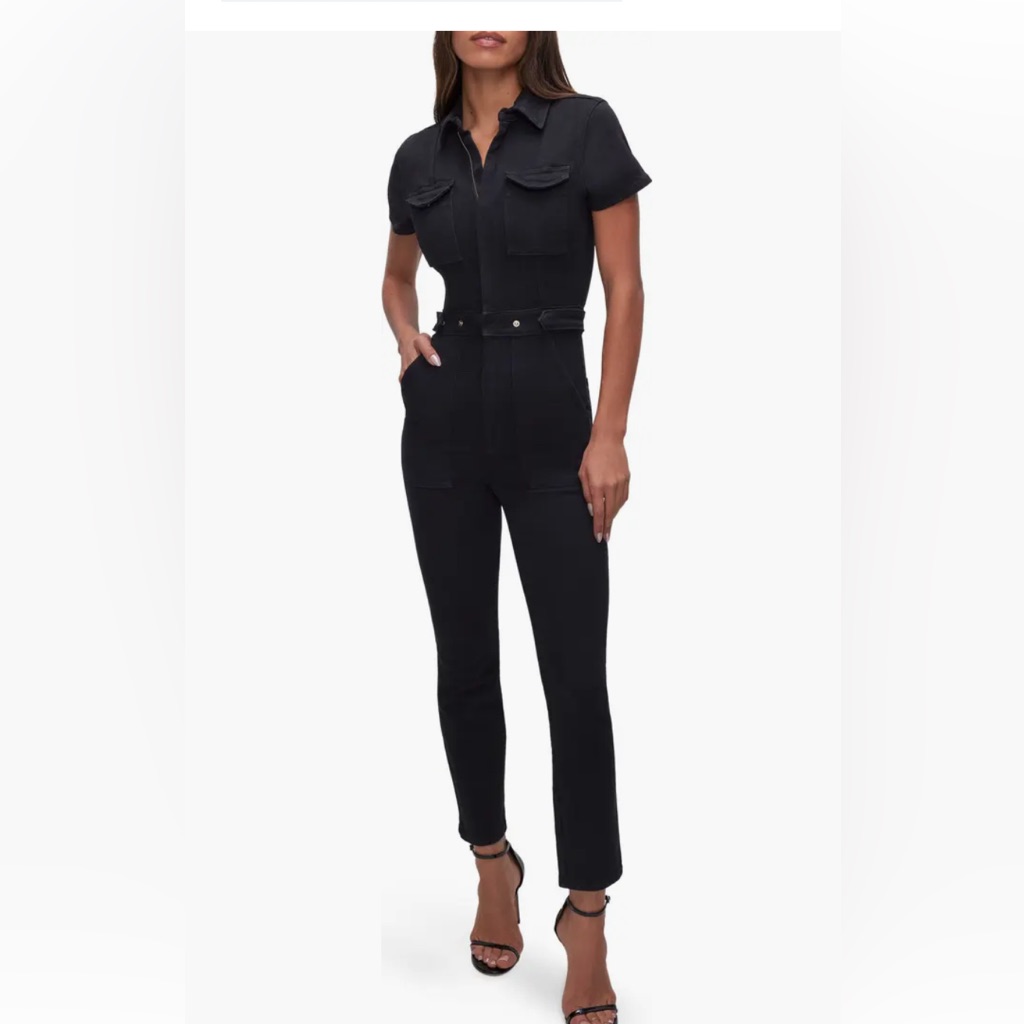 Good American Black Utility Jumpsuit